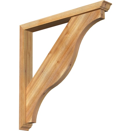 Ekena Millwork Funston Traditional Rough Sawn Bracket w/ Offset Brace, Western Red Cedar, 4"W x 34"D x 34"H BKT0402X34X34FST01RWR